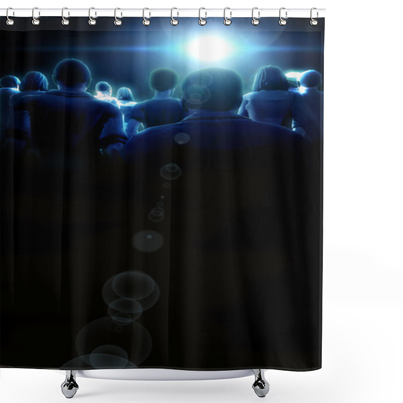 Personality  Ufo Alien Light Abduction Shower Curtains