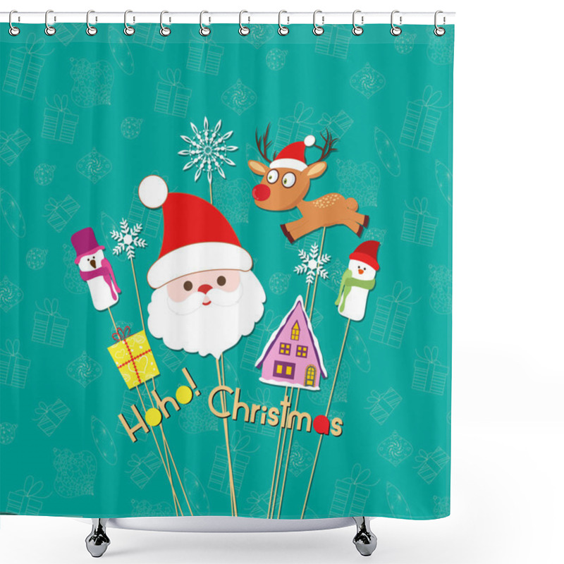 Personality  Christmas Props Card Shower Curtains