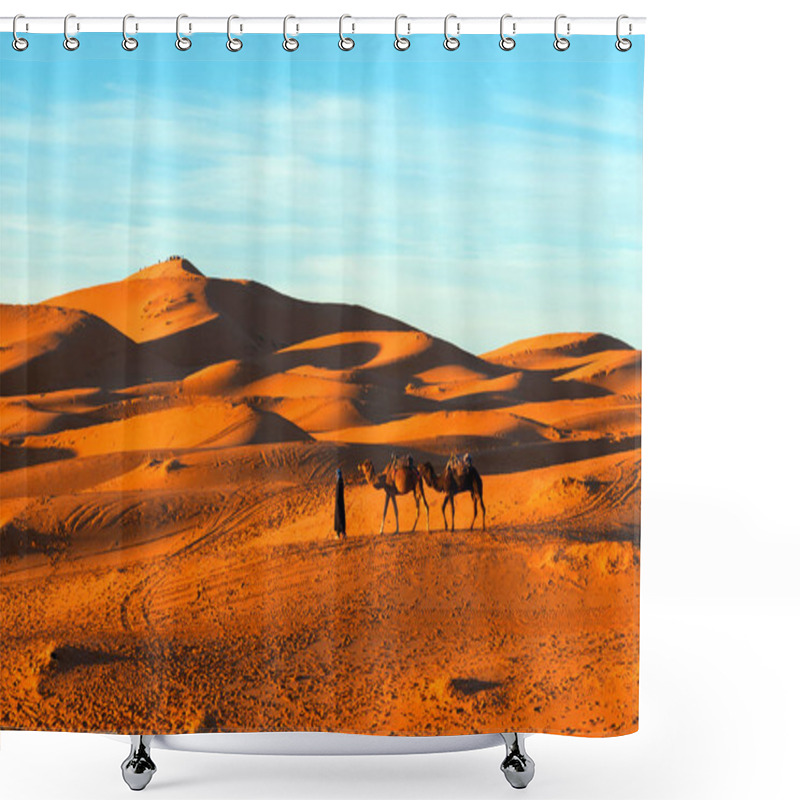 Personality  Sahara Desert Near Merzouga Village. Shower Curtains