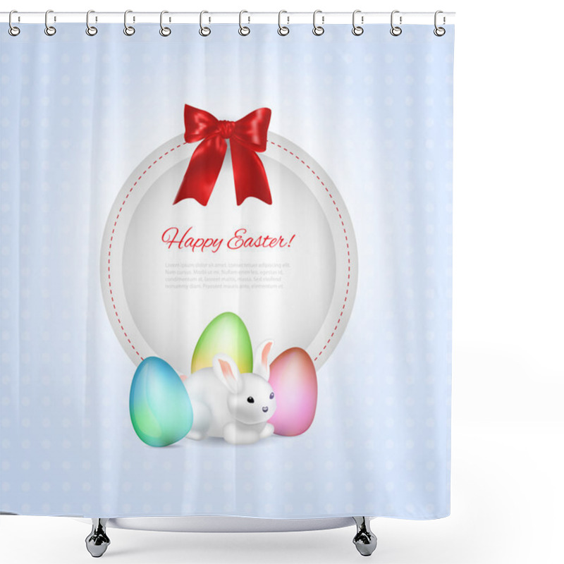 Personality  Easter Greeting Frame,  Vector Illustration   Shower Curtains