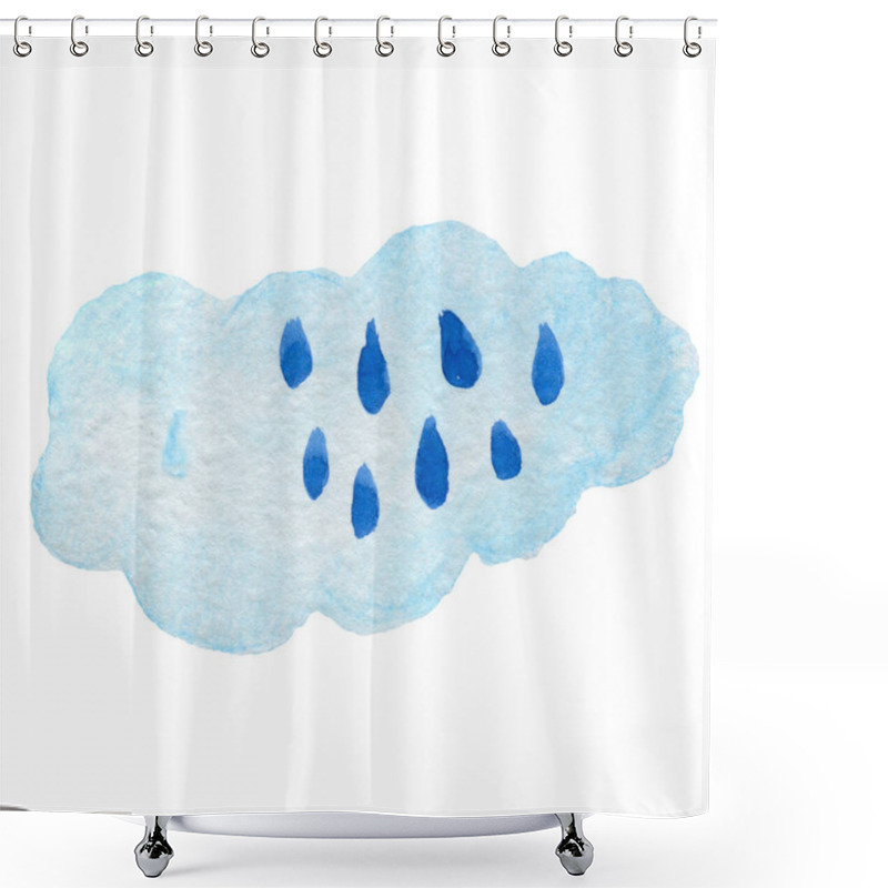 Personality  Doodle Clouds Pattern. Hand Drawn Seamless Background With Clouds And Stars In Grey And Teal. Scandinavian Style Print. Shower Curtains