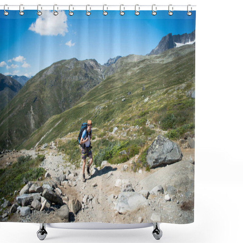 Personality  Male Traveler Hiking On Besseggen Ridge In Jotunheimen National Park, Norway Shower Curtains