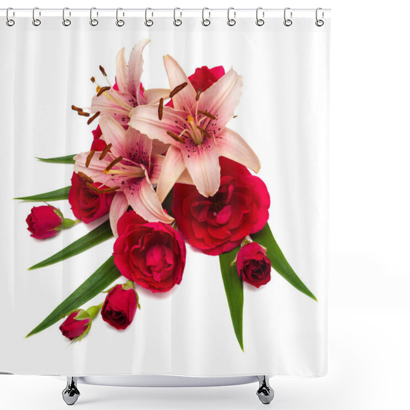 Personality  Flowers Lilies And Roses Shower Curtains