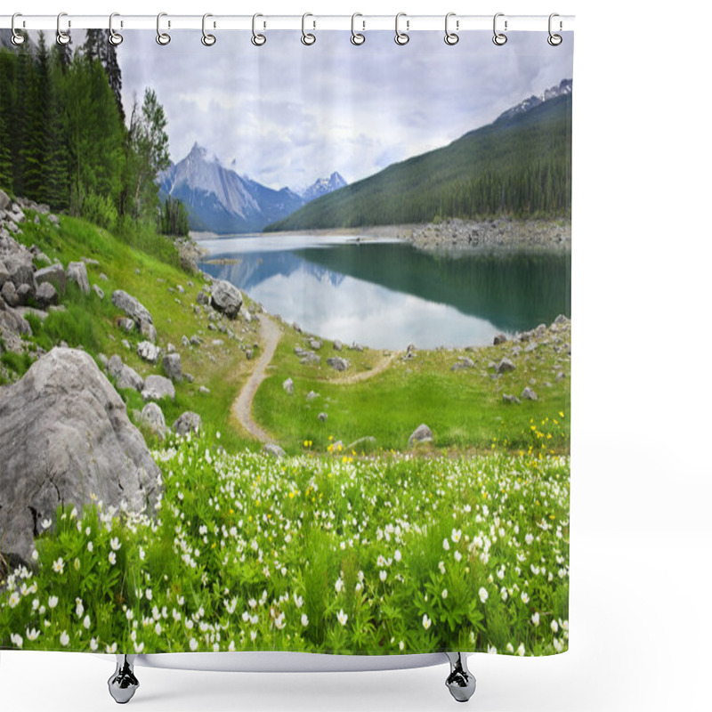 Personality  Mountain Lake In Jasper National Park, Canada Shower Curtains