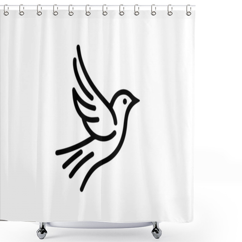 Personality  Bird Logo Design Icon Symbol Vector Illustration. Shower Curtains