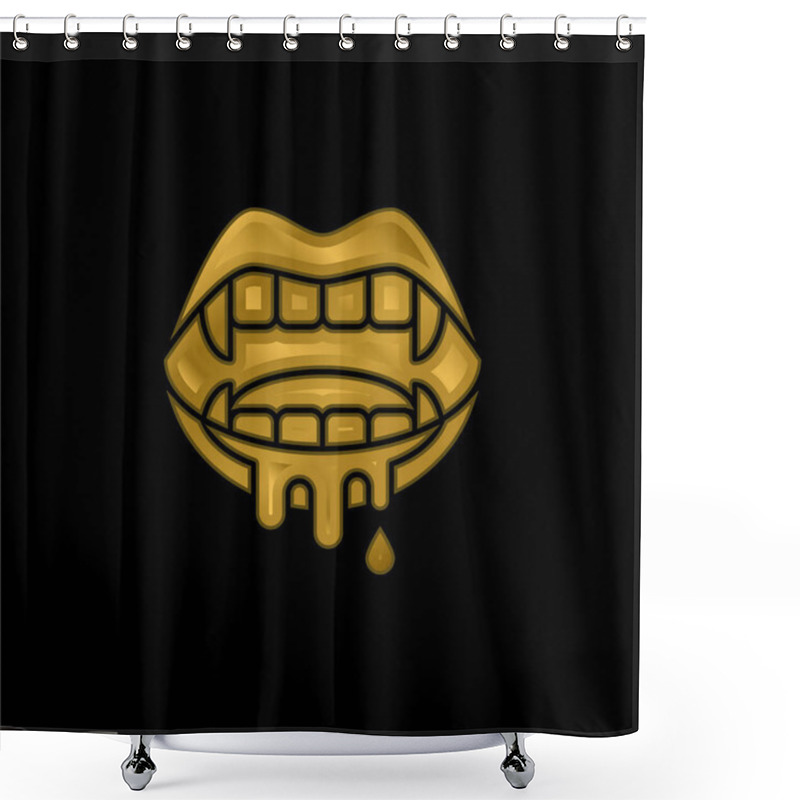 Personality  Bloody Gold Plated Metalic Icon Or Logo Vector Shower Curtains