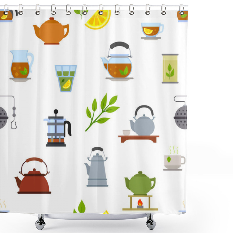 Personality  Chinese Tea Ceremony Icons  Shower Curtains