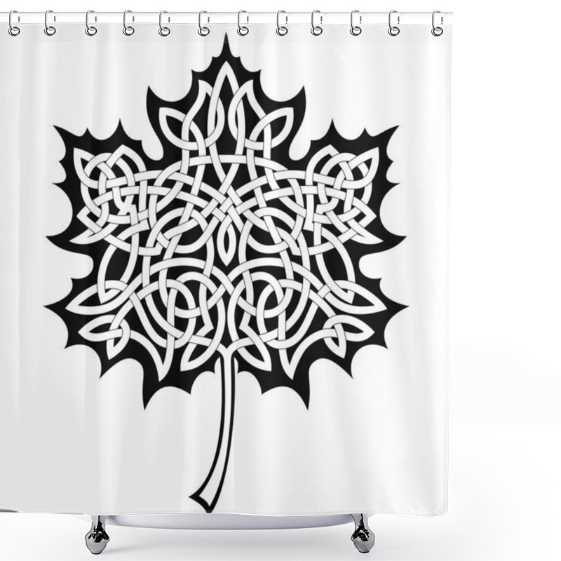 Personality  Maple Leaf With Celtic Ornament. Shower Curtains