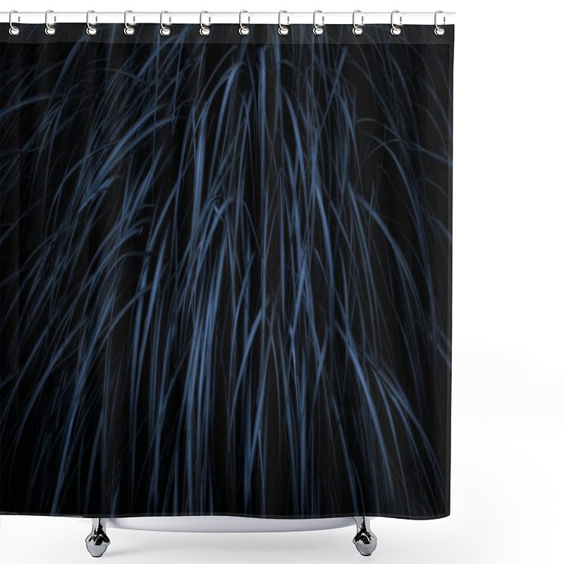 Personality  Dense Blue Grass Blades Creating A Moody, Textured Background. Shower Curtains