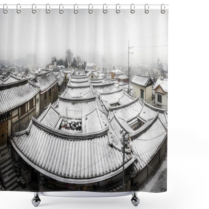 Personality  Panorama Of Bukchon Hanok Village Shower Curtains