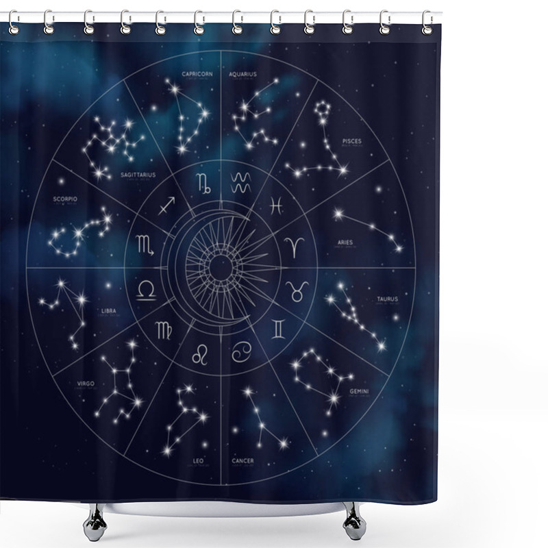 Personality  Map Of Zodiac Constelattions Shower Curtains