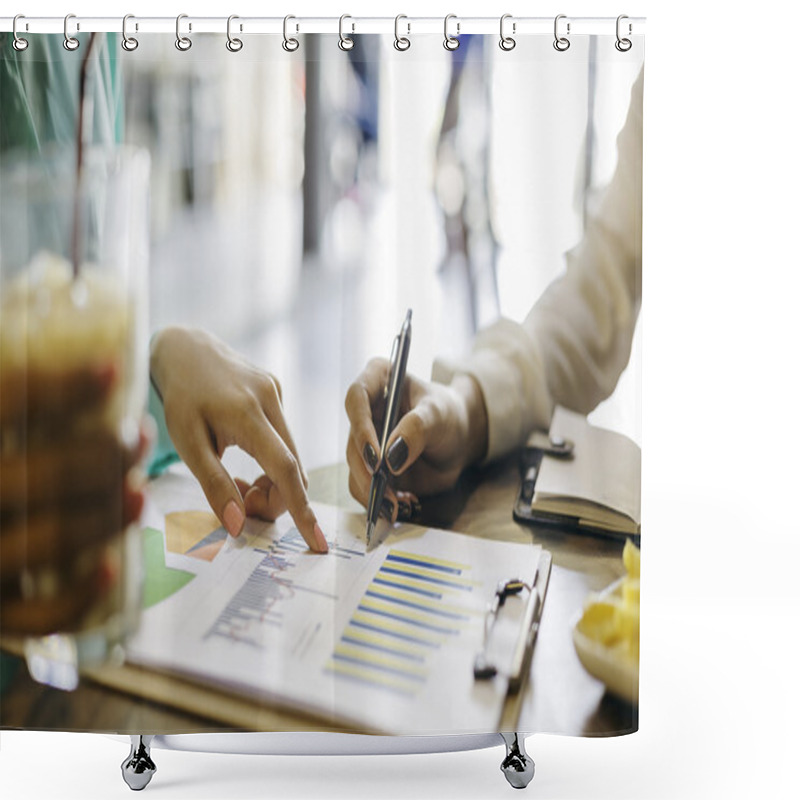 Personality  Young Women Having A Meeting Shower Curtains