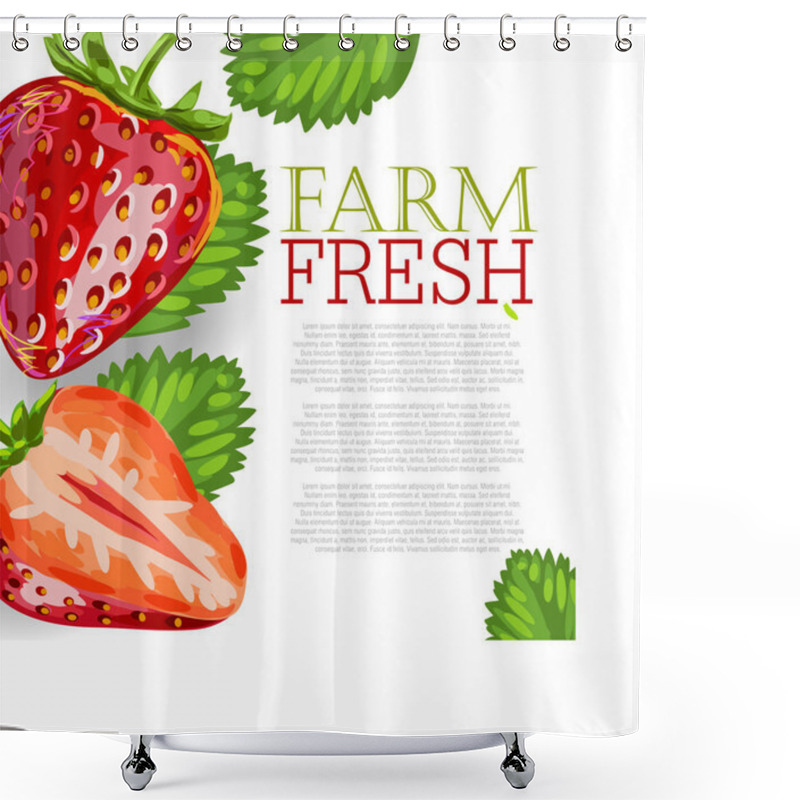 Personality  Sketchy Menu Design With Strawberry Shower Curtains