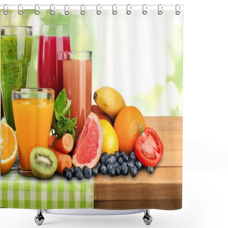 Personality  Glasses Of Fresh Juice  Shower Curtains