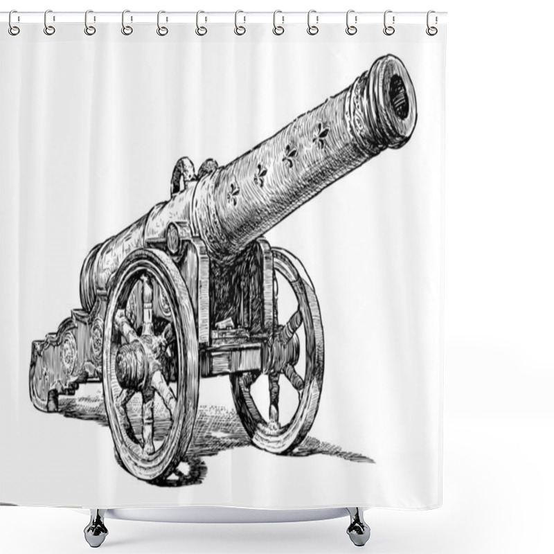 Personality  Old Artillery Gun Shower Curtains