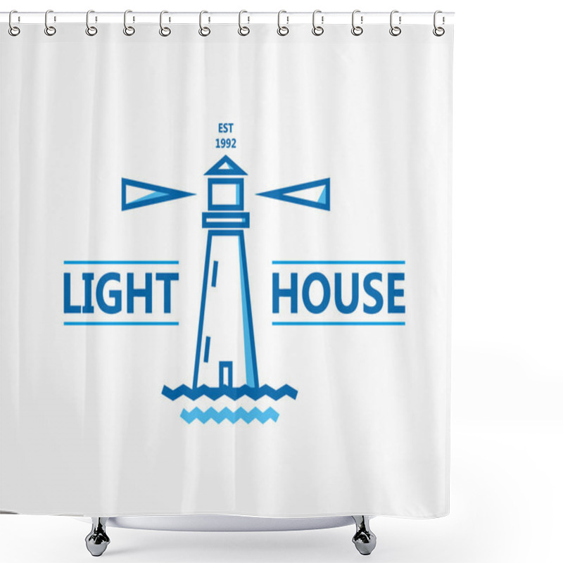 Personality  Lighthouse Vector Logo Or Symbol Icon Shower Curtains