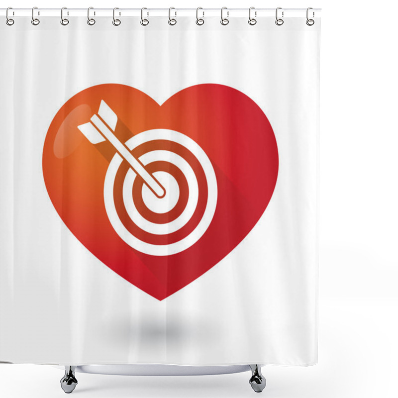 Personality  Heart Icon With A Dart Board Shower Curtains