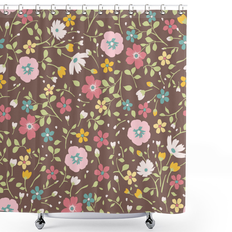 Personality  Seamless Tiny Floral Seamless Pattern Shower Curtains