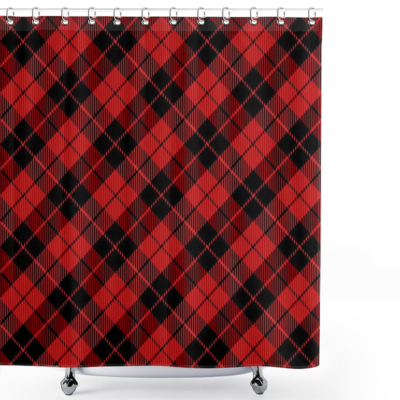 Personality  Christmas New Year Tartan. Pattern Scottish Cage Shower Curtains