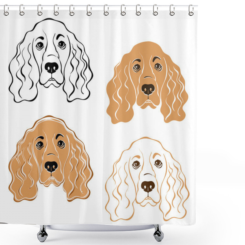 Personality  Cocker Spaniel Dog Face Shower Curtains