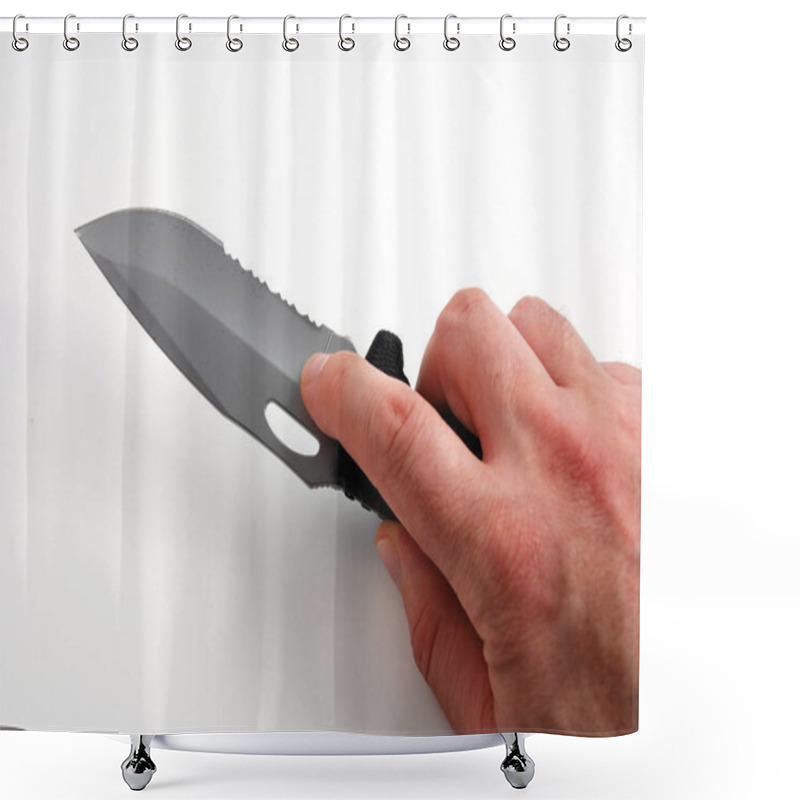 Personality  Pocket Knife, Hand Tool Shower Curtains