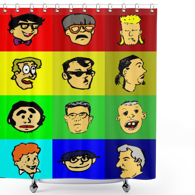 Personality  Funny Icons (Avatars) Shower Curtains