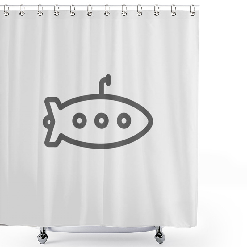 Personality  Submarine Thin Line Icon Shower Curtains