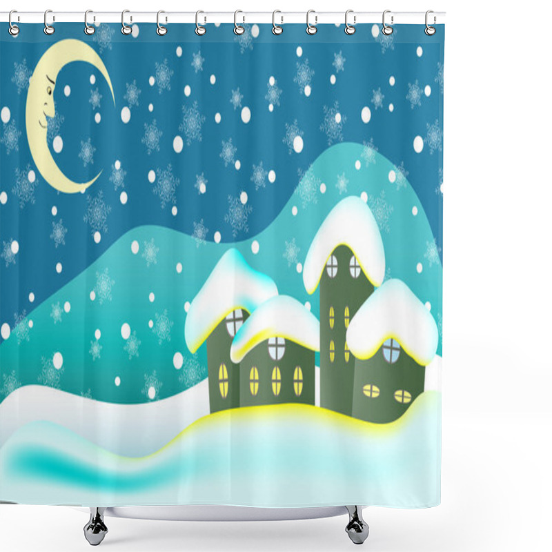 Personality  Christmas Card Background Shower Curtains