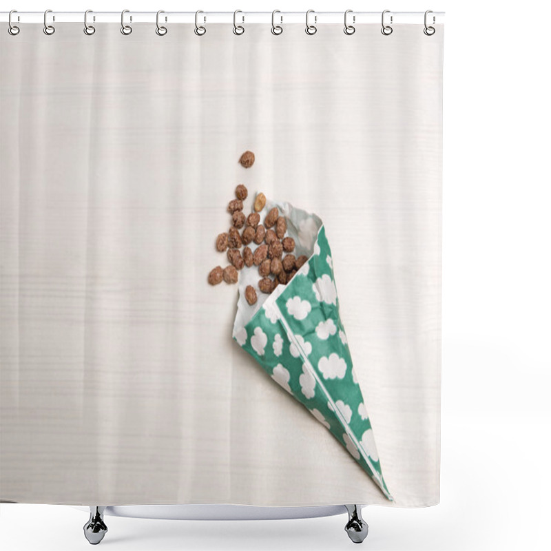 Personality  Sugared Almonds As A Background For Oktoberfest Shower Curtains