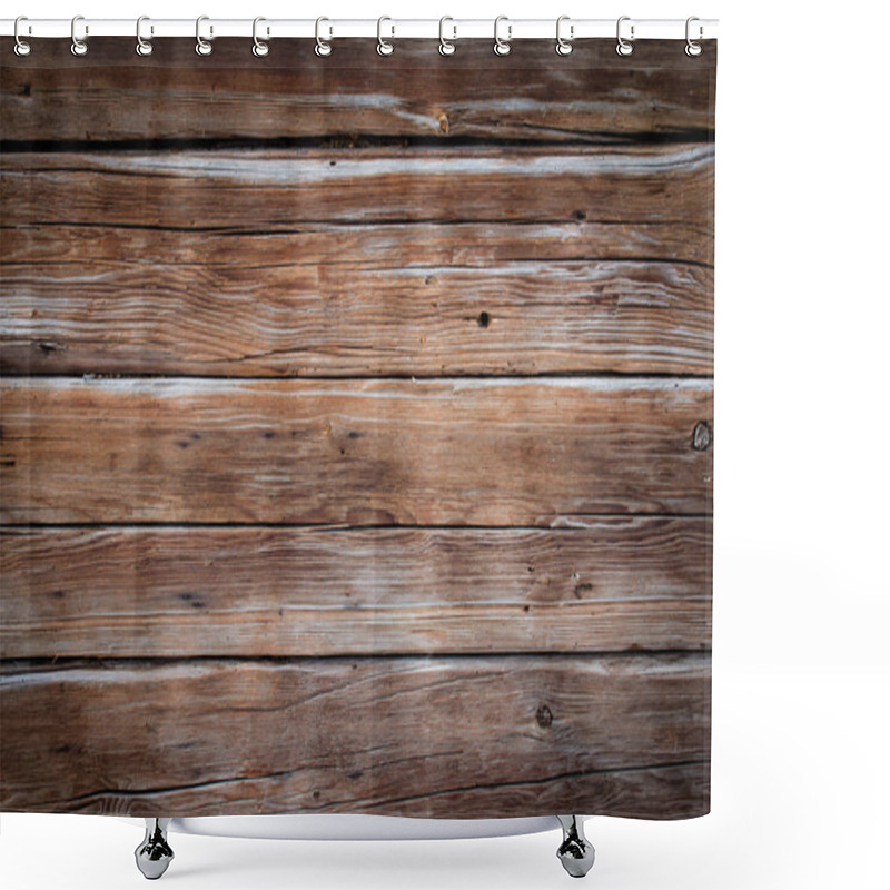 Personality  Rustic Wooden Background Texture: Closeup Of Old Wooden Planks Shower Curtains