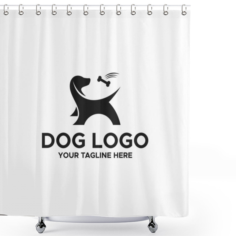 Personality  Dog Logo Sign Design Shower Curtains