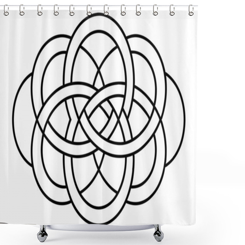 Personality  Intricate Intertwined Circles Design Shower Curtains