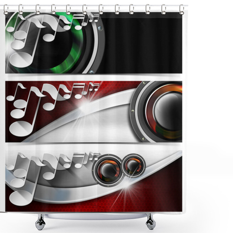 Personality  Three Musical Banners - N5 Shower Curtains