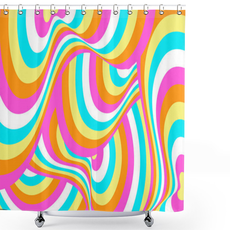 Personality  Psychedelic Groovy Background. Vector Illustration. Shower Curtains