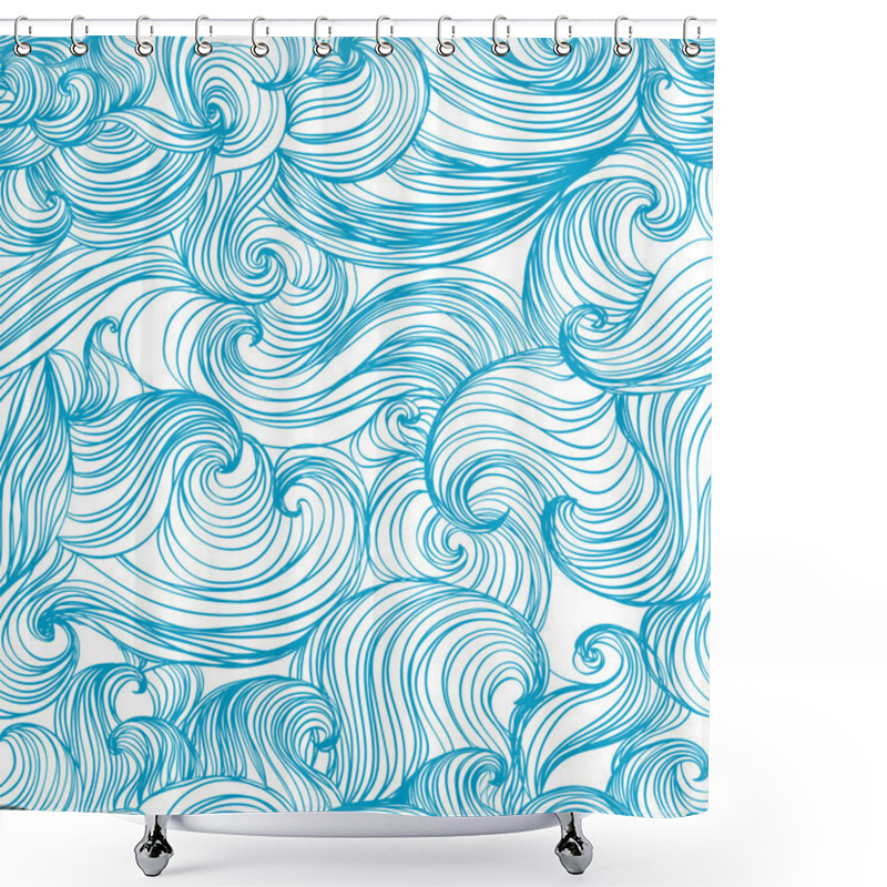 Personality  Waves And Curls Background. Shower Curtains