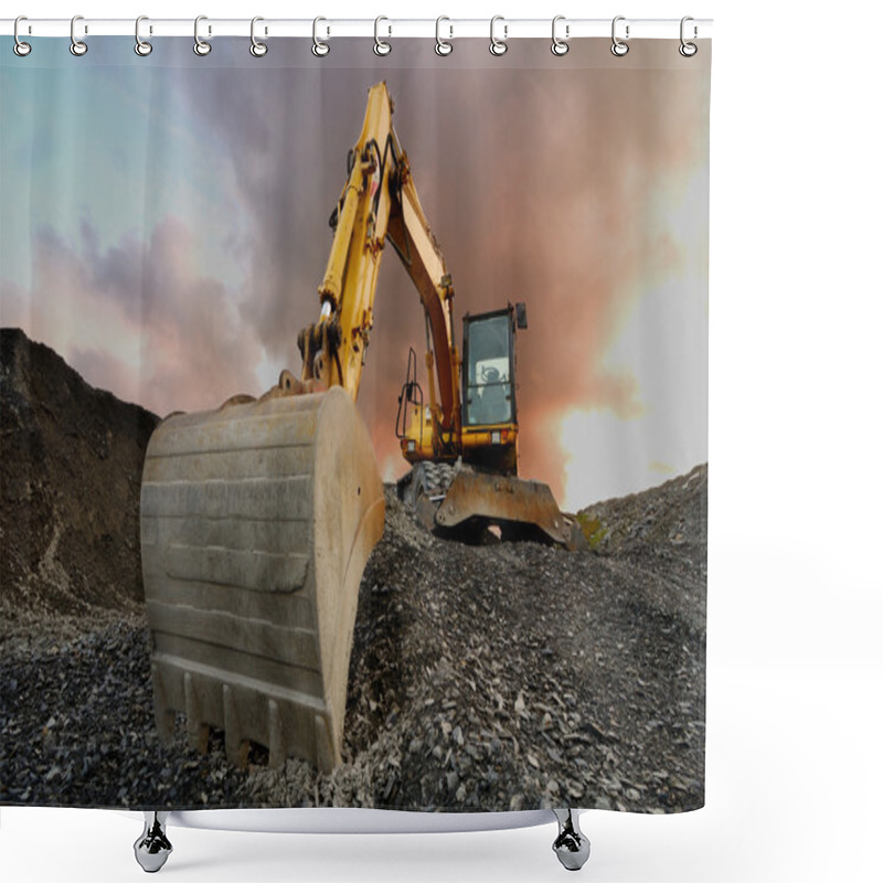 Personality  Quarry Excavator Shower Curtains