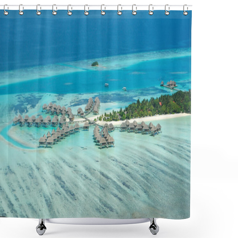 Personality  Tropical Maldivian Island In Indian Ocean Shower Curtains