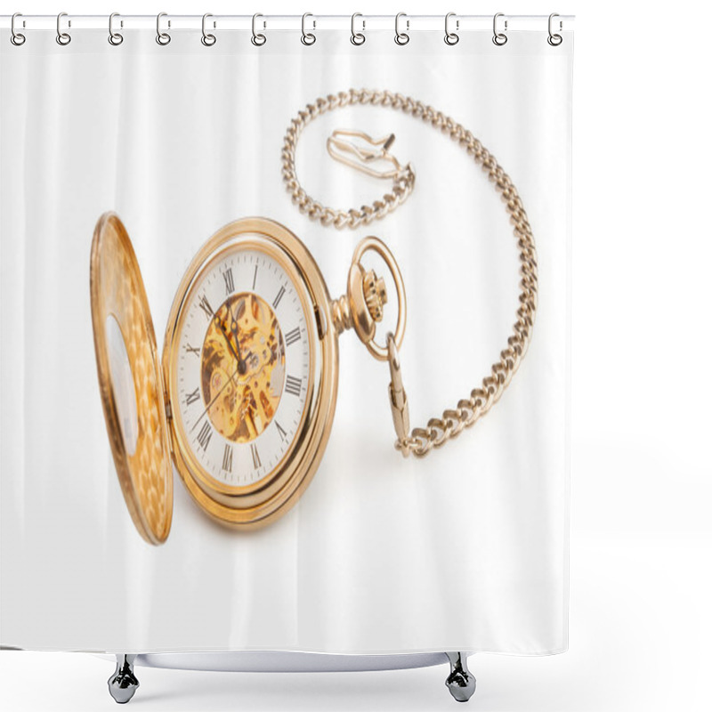 Personality  Pocket Watch Shower Curtains