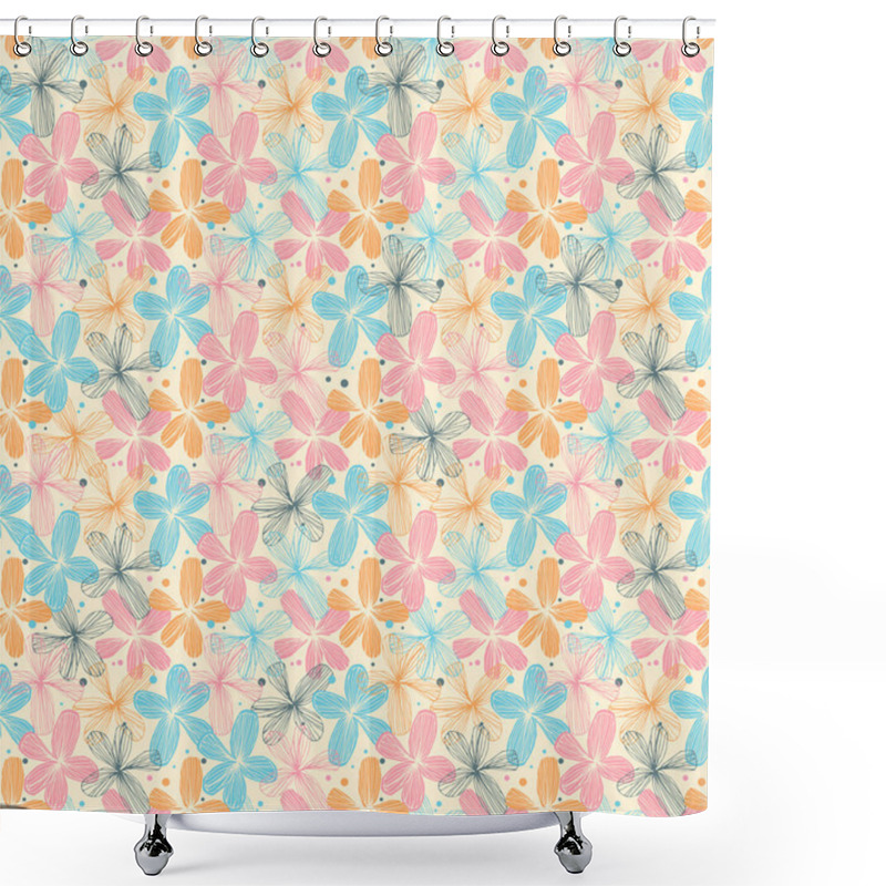 Personality  Floral Daisy Pattern Shower Curtains