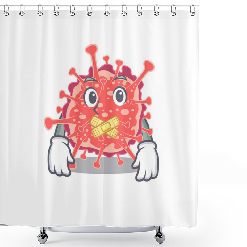 Personality  Polyploviricotina Cartoon Character Style With Mysterious Silent Gesture. Vector Illustration Shower Curtains