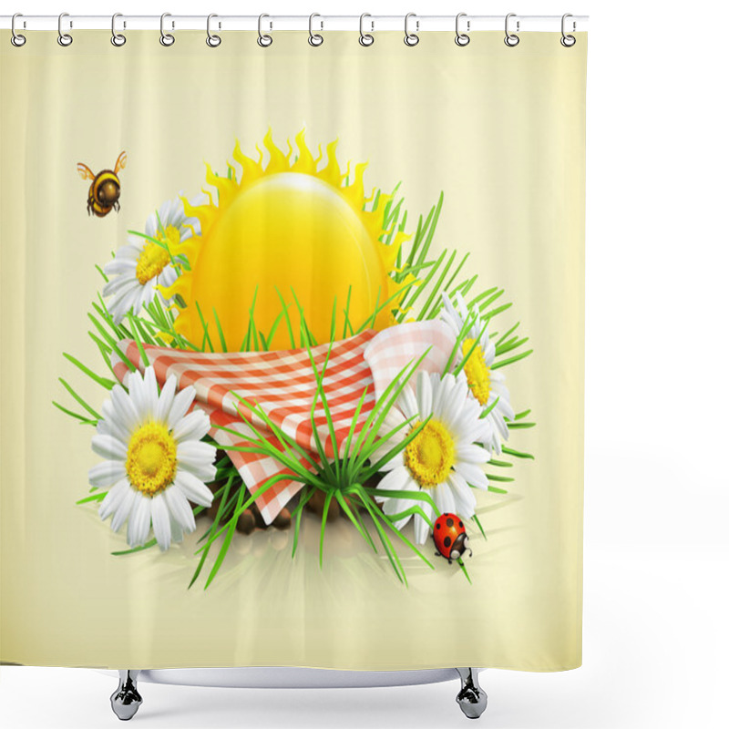 Personality  Summer, Time For A Picnic Background Shower Curtains