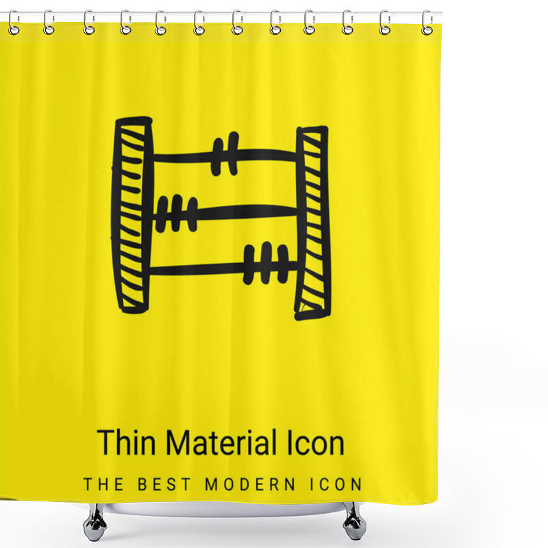 Personality  Abacus Hand Drawn Educational Toy Minimal Bright Yellow Material Icon Shower Curtains