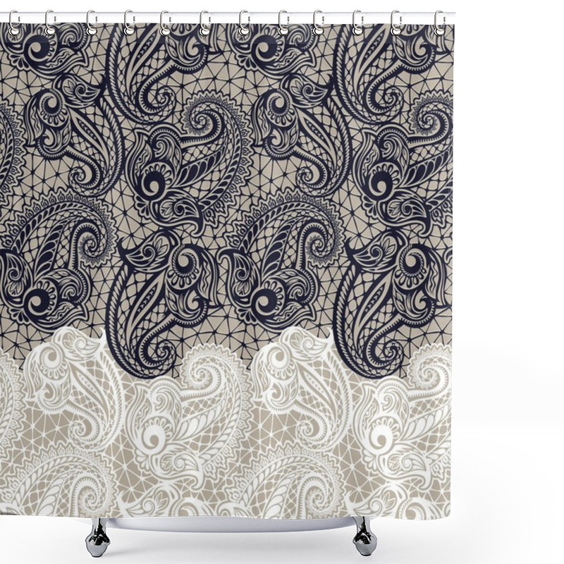 Personality  Paisley Seamless Lace Pattern Shower Curtains