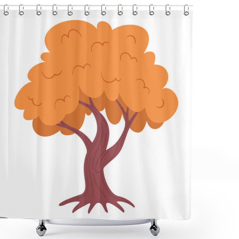 Personality  Autumn Tree, Vector Illustration On White Background Shower Curtains