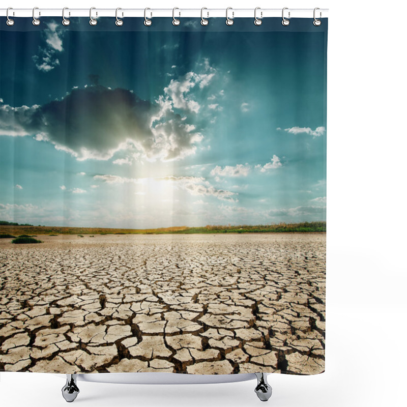 Personality  Global Warming. Sunset Over Desert Shower Curtains