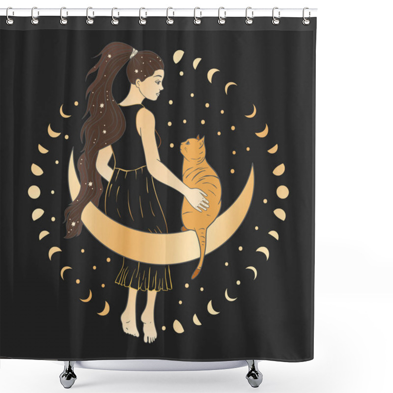 Personality  Celestial Woman Astrology Feminine Art. Shower Curtains