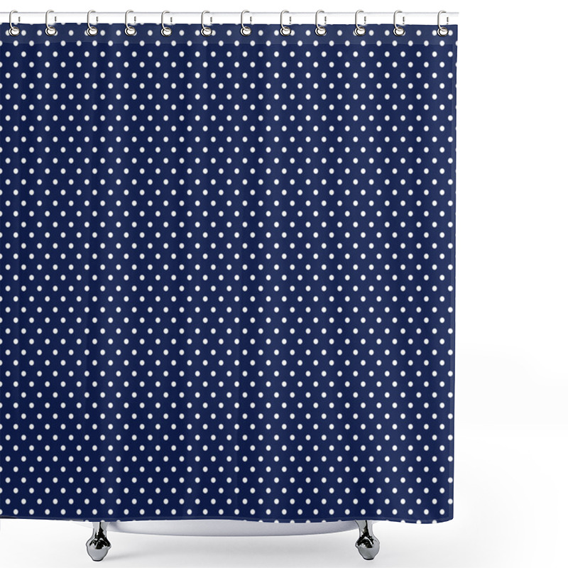 Personality  Dotted Seamless Pattern. Blue Design. Shower Curtains