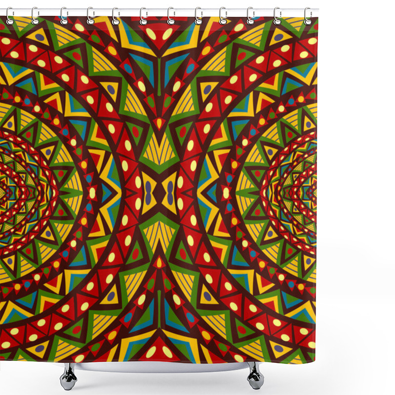 Personality  Decorative Abstract Ornament With Round Ethnic Motifs Shower Curtains