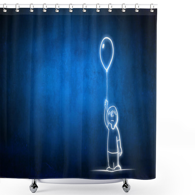 Personality  Funny Sketched Robot Shower Curtains