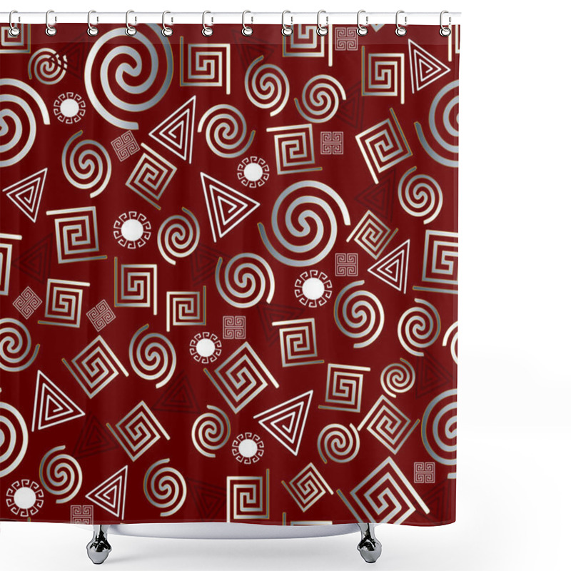 Personality  Greek Memphis Geometric Seamless Pattern. Shower Curtains